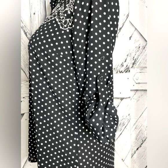 Express Portofino Slim Fit Polka Dot Shirt w/Embroidery M - Picture 5 of 9